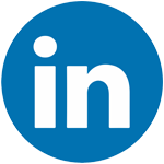 LinkedIn in on blue circle